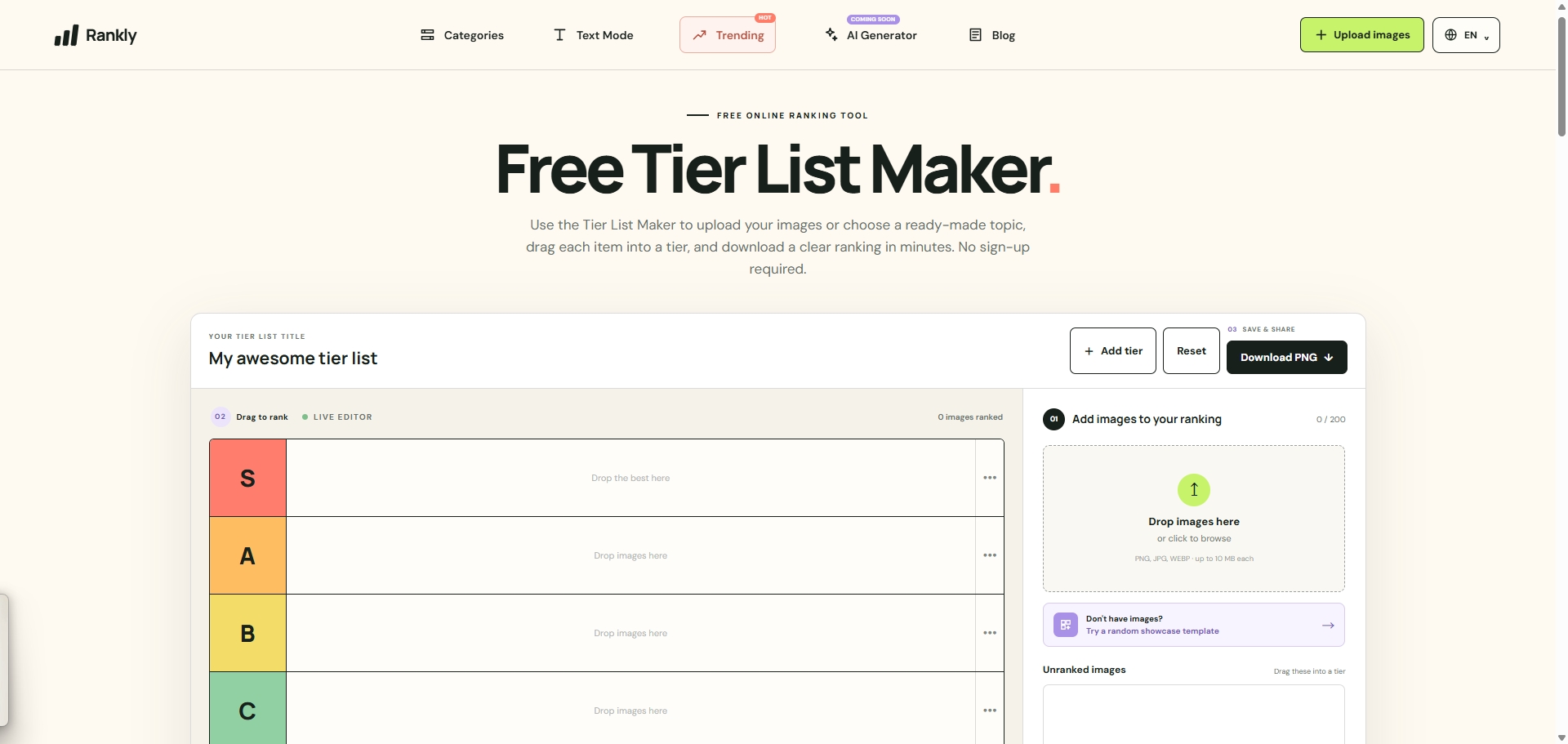 Rankly Tier List Maker